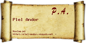 Plel Andor névjegykártya